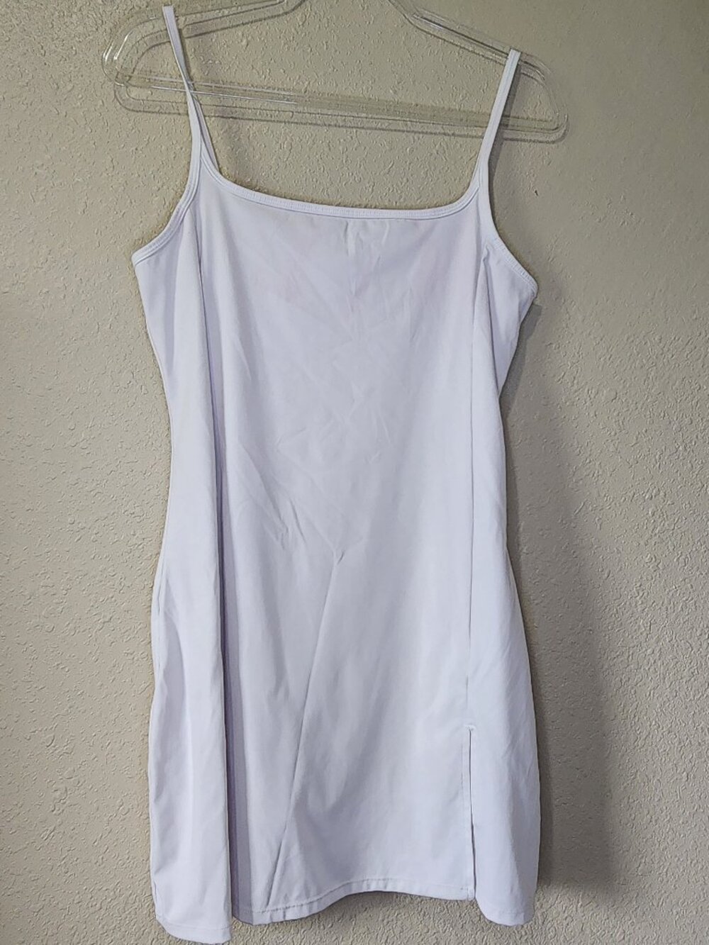 Qinsen White Spagetti Strap Tennis Dress, size Large